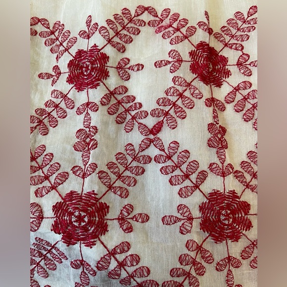 Anthropologie Payal Jain Pleated Maxi Sun Dress Embroidered Womens Medium Lined - Picture 8 of 8